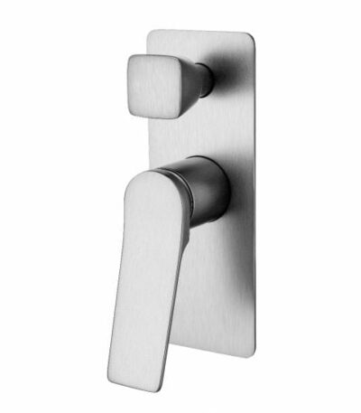 RUSHY Square Brushed Nickel Wall Mixer With Diverter | BU0155.ST