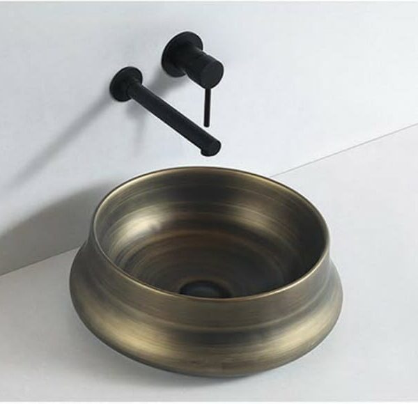 Rustic Gold Round Basin | 400 x 400 x 140mm | 6188A-F2