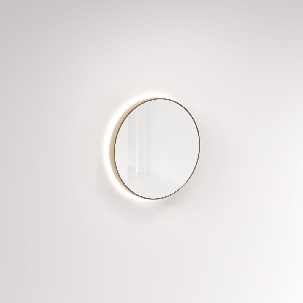 Saanti Handmade Double Trim LED Mirror 600mm – Brushed Brass