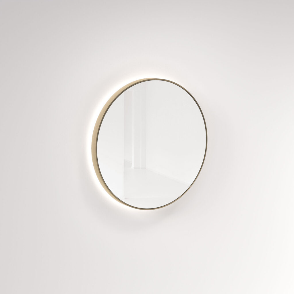 Saanti Handmade Double Trim LED Mirror 800mm – Brushed Brass