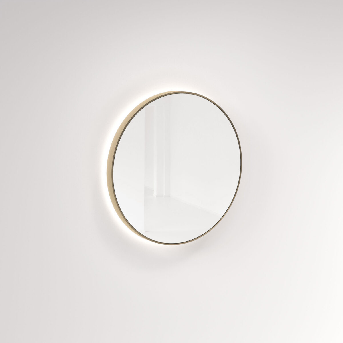 Saanti Handmade Double Trim LED Mirror 800mm – Brushed Brass