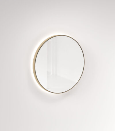 Saanti Handmade Double Trim LED Mirror 800mm – Brushed Brass
