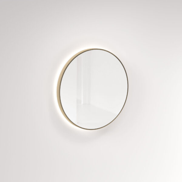 Saanti Handmade Double Trim LED Mirror 800mm – Brushed Brass