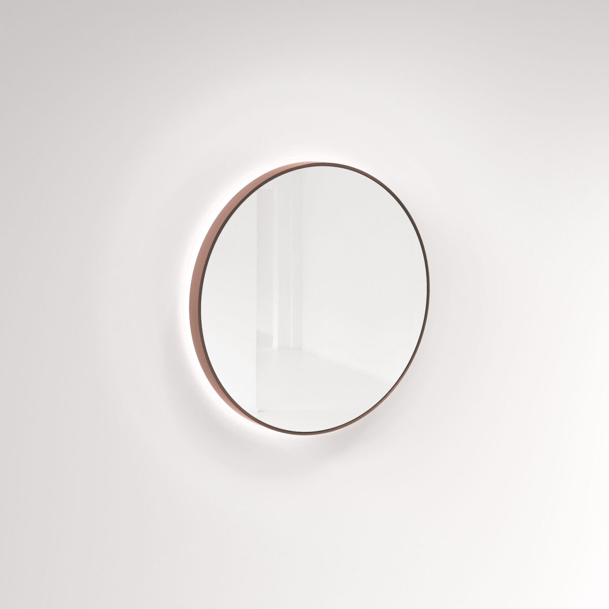 Saanti Handmade Double Trim LED Mirror 800mm - Brushed Copper