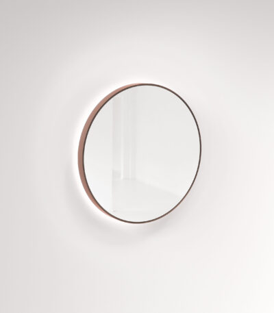 Saanti Handmade Double Trim LED Mirror 800mm - Brushed Copper