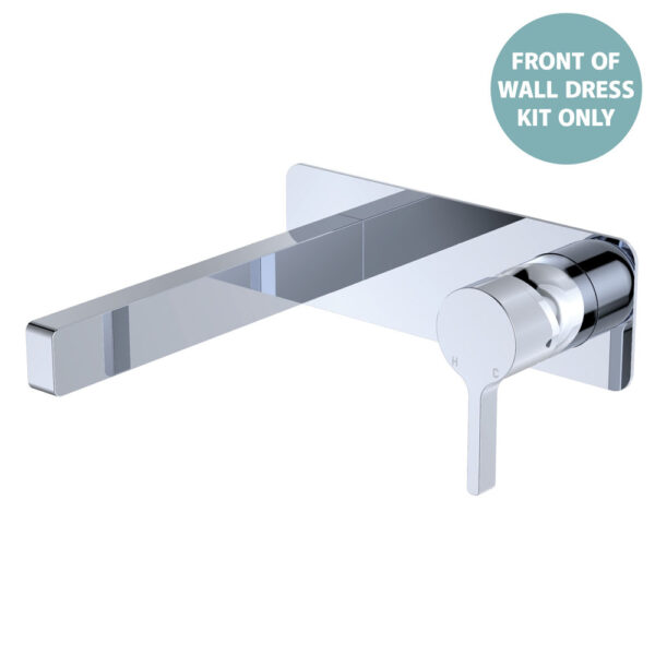 Sansa Wall Basin Mixer Dress Kit, Rectangular Plate, Chrome