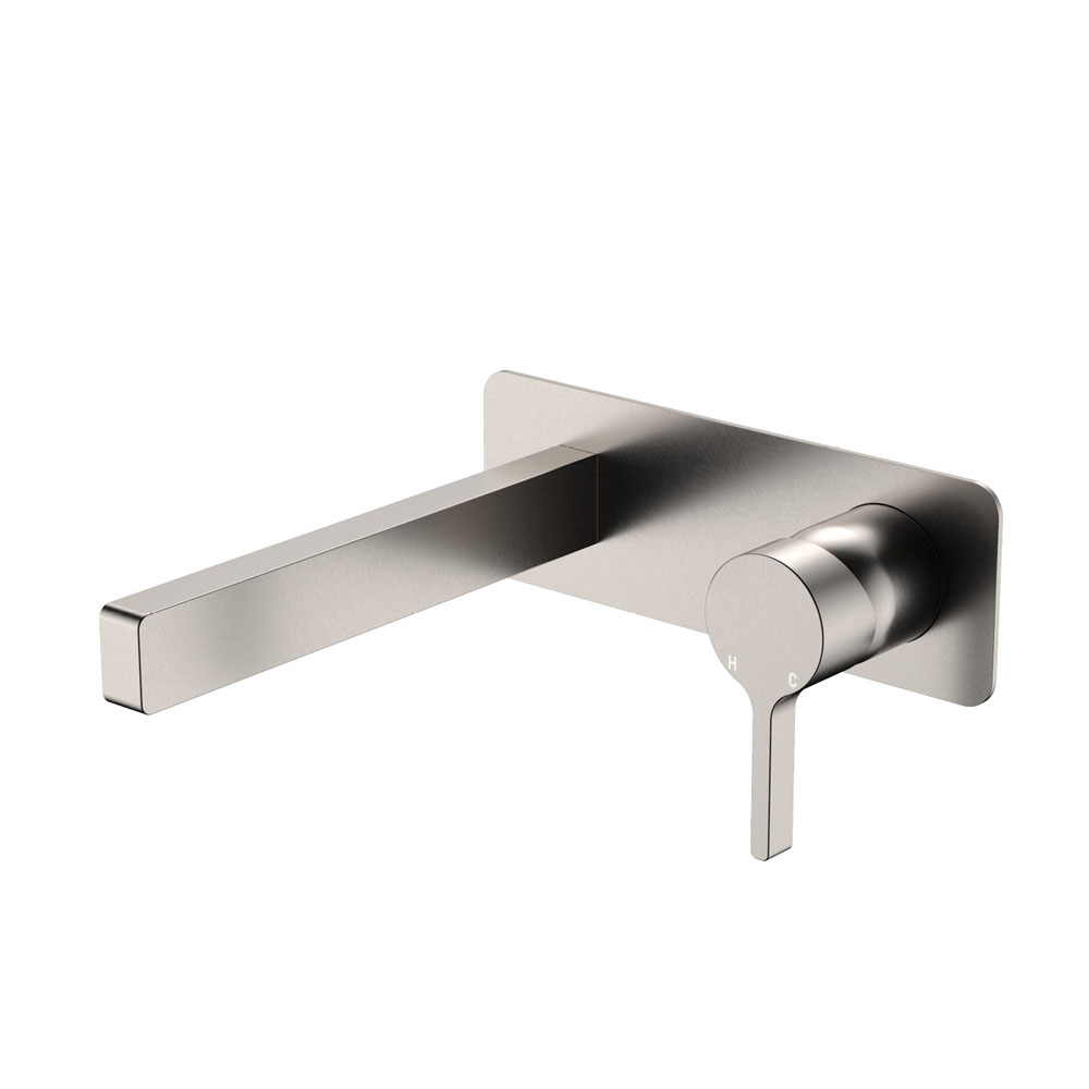 Sansa Wall Basin Mixer Set, Brushed Nickel