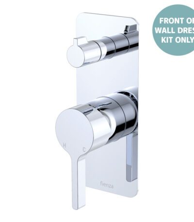 Sansa Wall Diverter Mixer Dress Kit, Rectangular Plate, Chrome