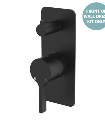 Sansa Wall Diverter Mixer Dress Kit, Rectangular Plate, Matte Black