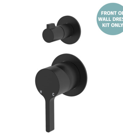 Sansa Wall Diverter Mixer Dress Kit, Small Round Plates, Matte Black