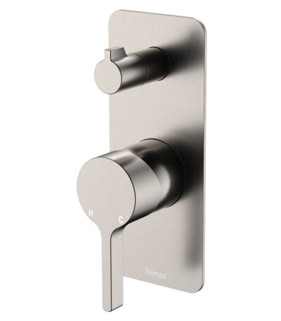 Sansa Wall Diverter Mixer, Rectangular Plate, Brushed Nickel