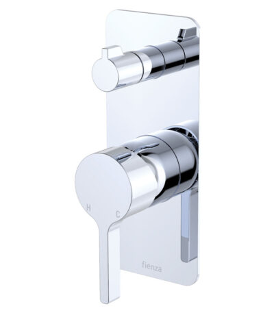 Sansa Wall Diverter Mixer, Rectangular Plate, Chrome