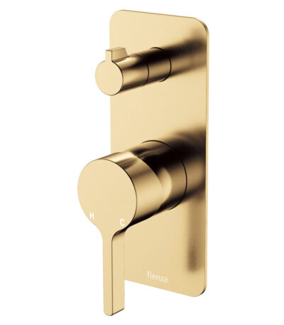 Sansa Wall Diverter Mixer, Rectangular Plate, Urban Brass