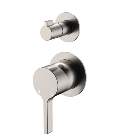 Sansa Wall Diverter Mixer, Small Round Plates, Brushed Nickel