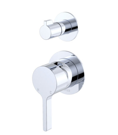 Sansa Wall Diverter Mixer, Small Round Plates, Chrome