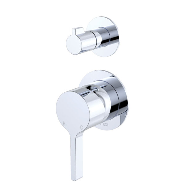 Sansa Wall Diverter Mixer, Small Round Plates, Chrome