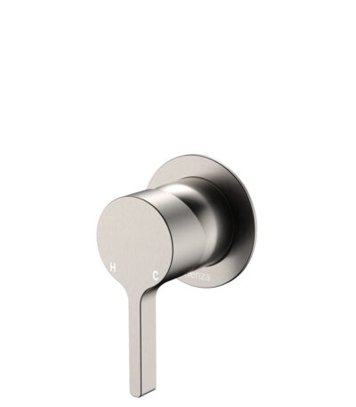 Sansa Wall Mixer, Small Round Plate, Brushed Nickel