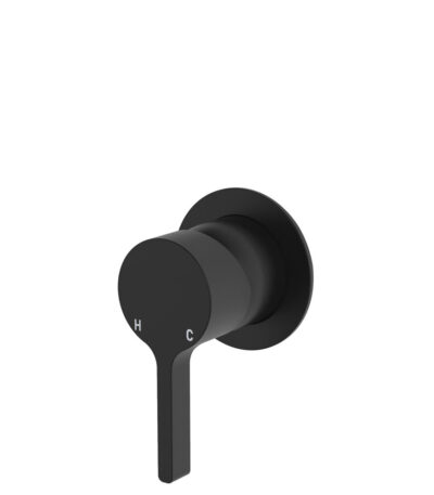 Sansa Wall Mixer, Small Round Plate, Matte Black