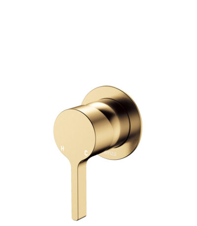 Sansa Wall Mixer, Small Round Plate, Urban Brass