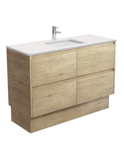Sarah Bianco Marble Undermount 1200 Amato Scandi Oak Vanity on Kick