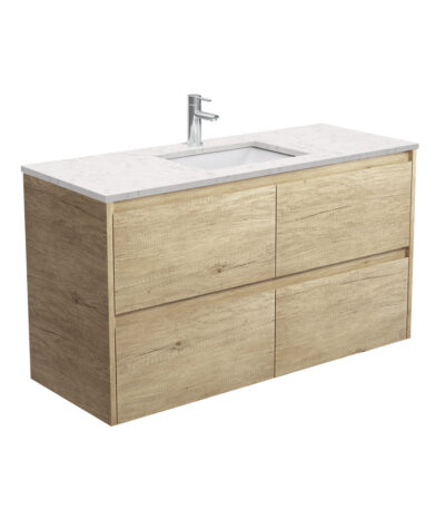 Sarah Bianco Marble Undermount 1200 Amato Scandi Oak Wall-Hung Vanity