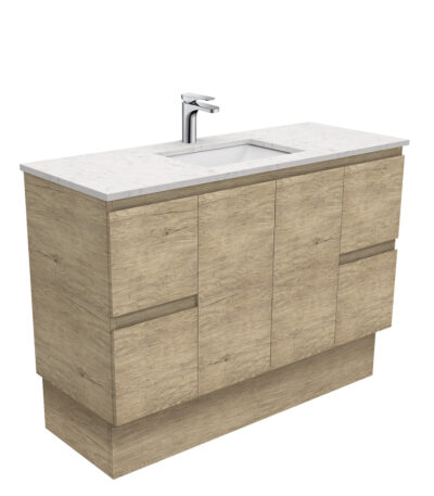 Sarah Bianco Marble Undermount 1200 Edge Scandi Oak Vanity on Kick