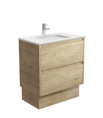 Sarah Bianco Marble Undermount 750 Amato Scandi Oak Vanity on Kick