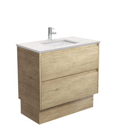 Sarah Bianco Marble Undermount 900 Amato Scandi Oak Vanity on Kick