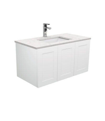 Sarah Bianco Marble Undermount 900 Mila Wall-Hung Vanity, Left Drawers