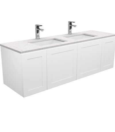 Sarah Bianco Marble Undermount Double Bowl 1500 Mila Wall-Hung Vanity