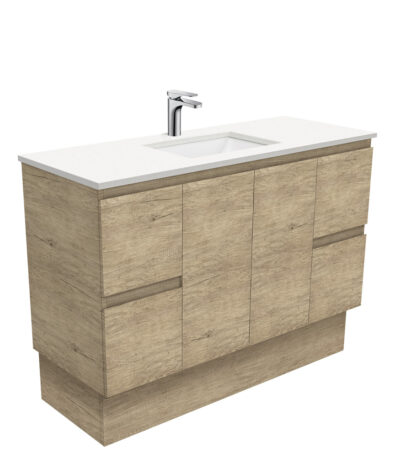 Sarah Crystal Pure Undermount 1200 Edge Scandi Oak Vanity on Kick