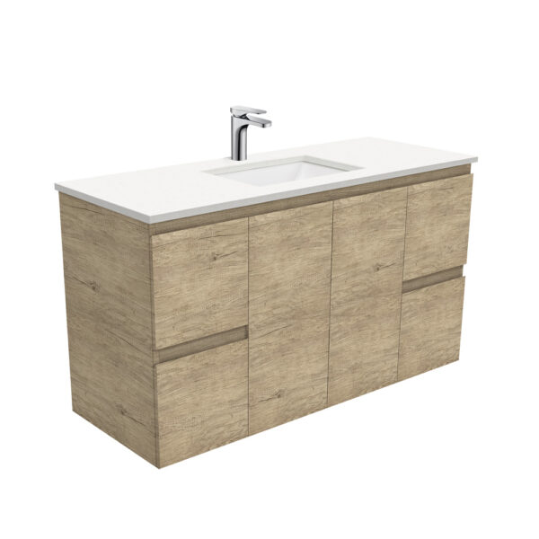 Sarah Crystal Pure Undermount 1200 Edge Scandi Oak Wall-Hung Vanity