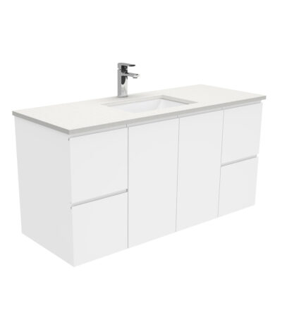 Sarah Crystal Pure Undermount 1200 Fingerpull Gloss White Wall-Hung Vanity