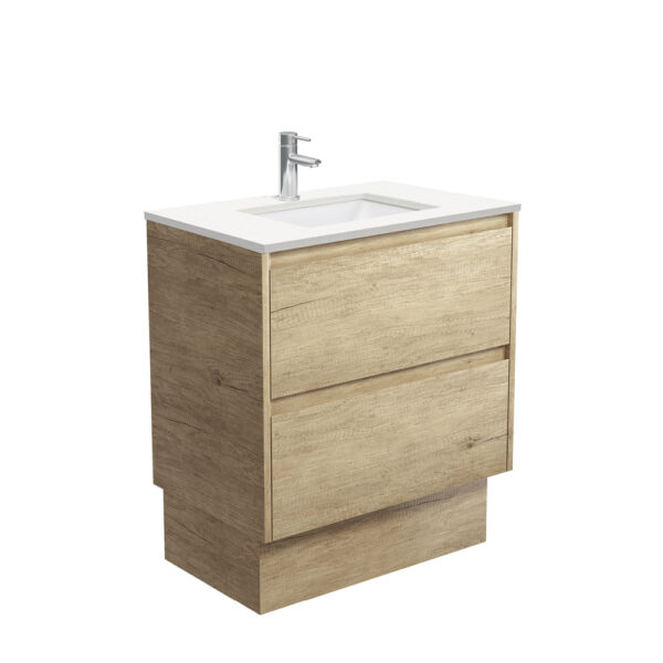 Sarah Crystal Pure Undermount 750 Amato Scandi Oak Vanity on Kick