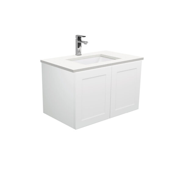 Sarah Crystal Pure Undermount 750 Mila Wall-Hung Vanity, Left Drawers