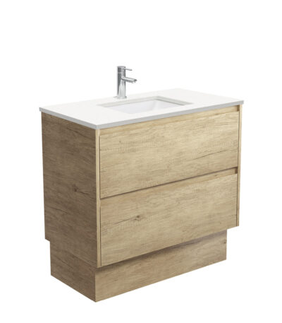Sarah Crystal Pure Undermount 900 Amato Scandi Oak Vanity on Kick