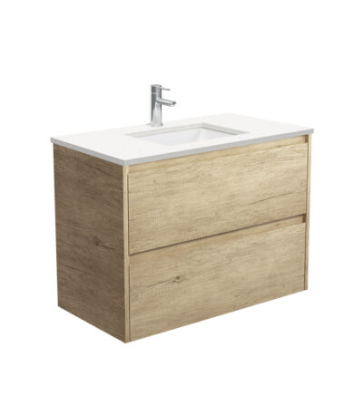 Sarah Crystal Pure Undermount 900 Amato Scandi Oak Wall-Hung Vanity
