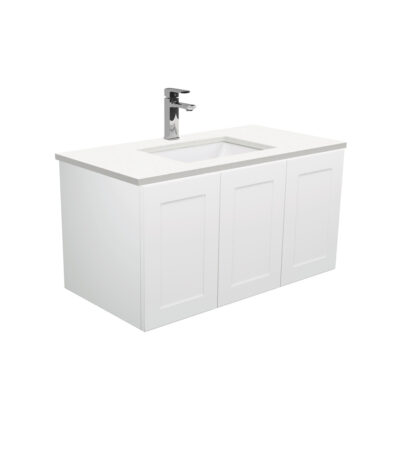 Sarah Crystal Pure Undermount 900 Mila Wall-Hung Vanity, Left Drawers