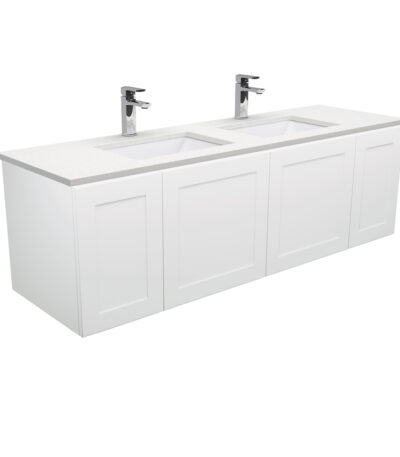 Sarah Crystal Pure Undermount Double Bowl 1500 Mila Wall-Hung Vanity
