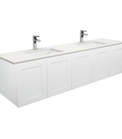 Sarah Crystal Pure Undermount Double Bowl 1800 Mila Wall-Hung Vanity