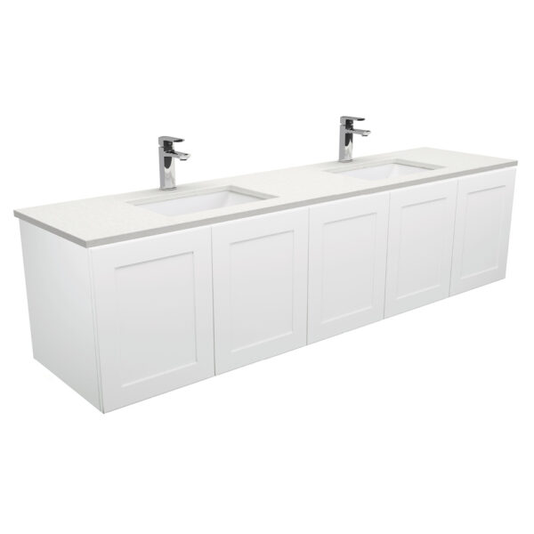 Sarah Crystal Pure Undermount Double Bowl 1800 Mila Wall-Hung Vanity