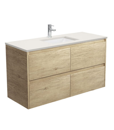 Sarah Roman Sand Undermount 1200 Amato Scandi Oak Wall-Hung Vanity