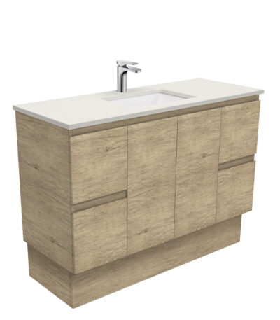 Sarah Roman Sand Undermount 1200 Edge Scandi Oak Vanity on Kick