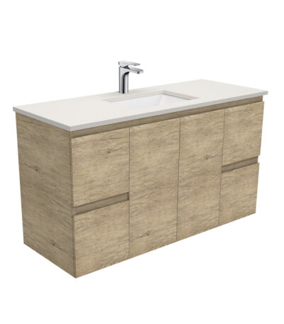 Sarah Roman Sand Undermount 1200 Edge Scandi Oak Wall-Hung Vanity