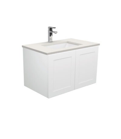 Sarah Roman Sand Undermount 750 Mila Wall-Hung Vanity, Left Drawers