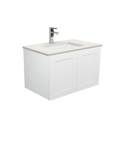 Sarah Roman Sand Undermount 750 Mila Wall-Hung Vanity, Right Drawers