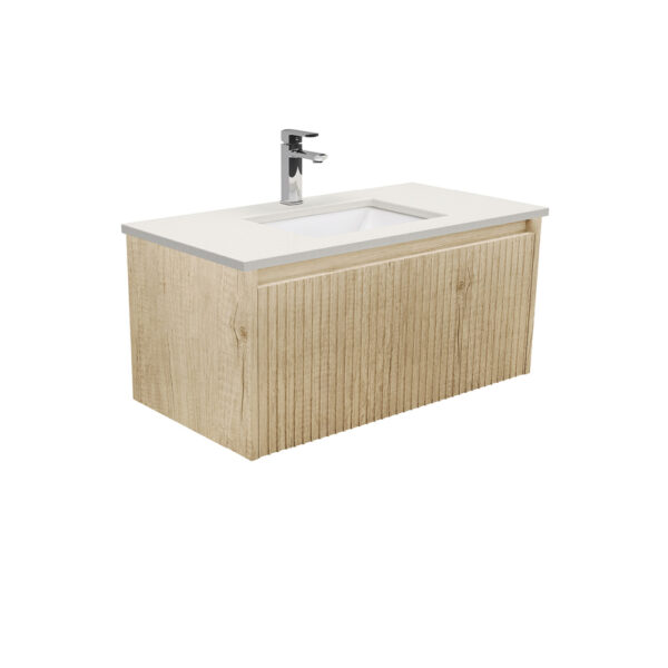 Sarah Roman Sand Undermount 900 Alina Scandi Oak Wall-Hung Vanity