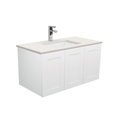 Sarah Roman Sand Undermount 900 Mila Wall-Hung Vanity, Left Drawers