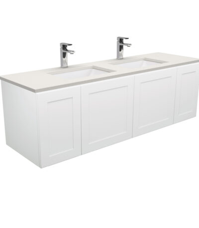 Sarah Roman Sand Undermount Double Bowl 1500 Mila Wall-Hung Vanity