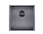Satin Stainless Steel Handmade Single Bowl Sink for Flush Mount and Undermount - Gun Metal Grey - 440x440x205mm | TWM8B